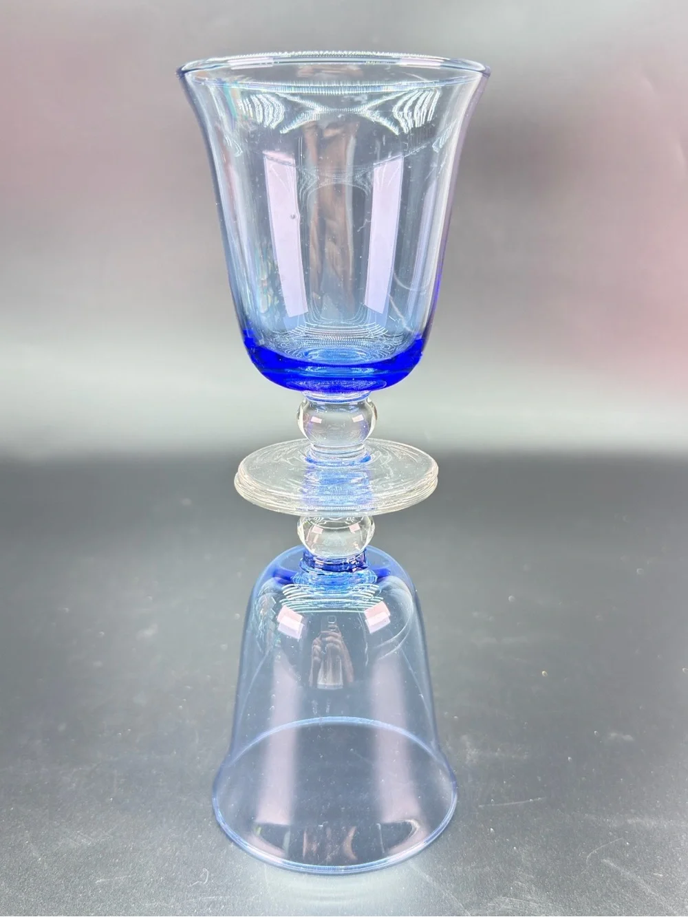 Handblown Cobalt Blue Glass Tumbler Pair